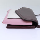 GIVENCHY Shoulder Bag Leather Wine Red Silver pink Auth am6721-17