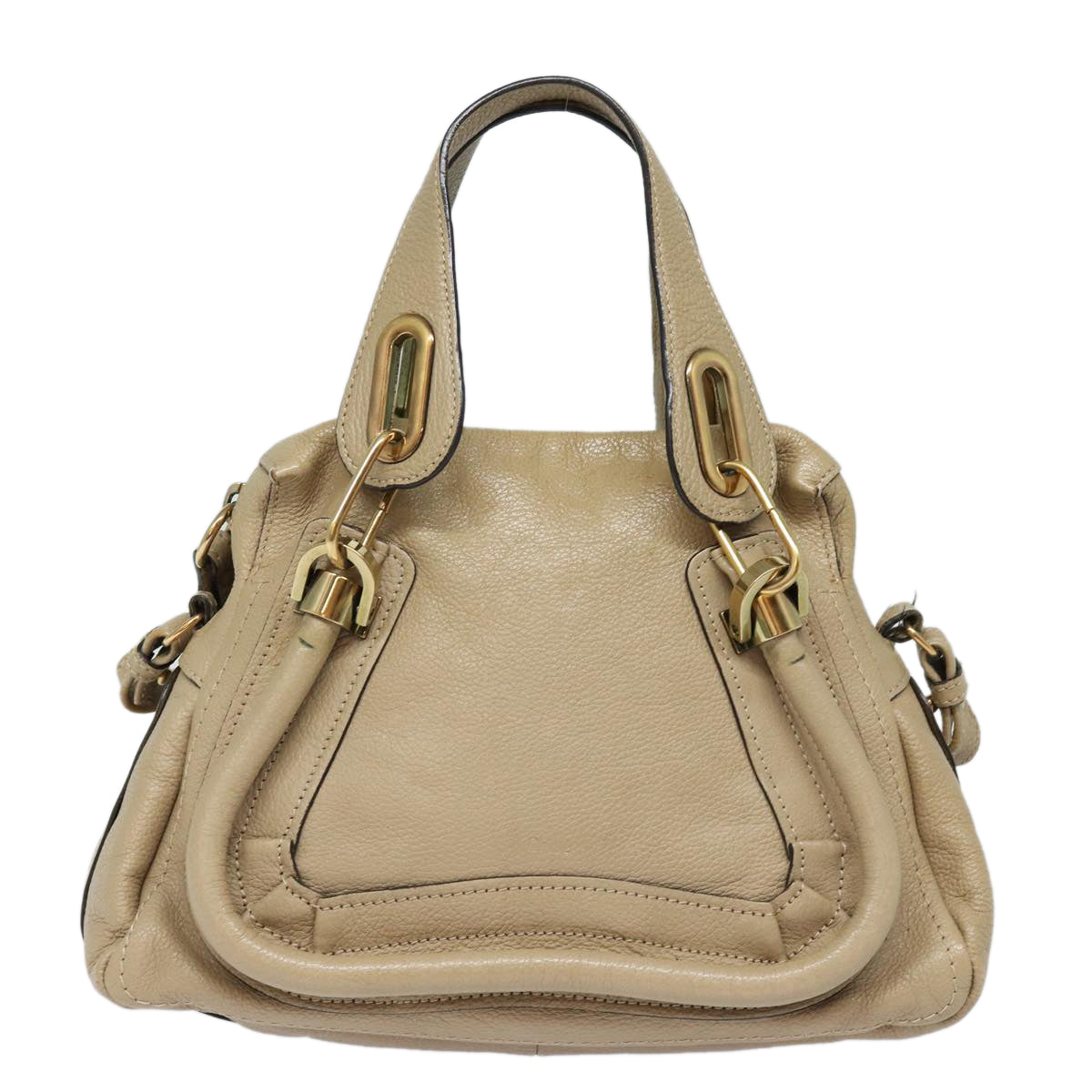 Chloe Hand Bag Leather 2way Beige Auth am6723