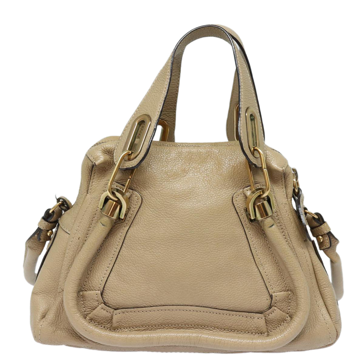 Chloe Hand Bag Leather 2way Beige Auth am6723 - 0