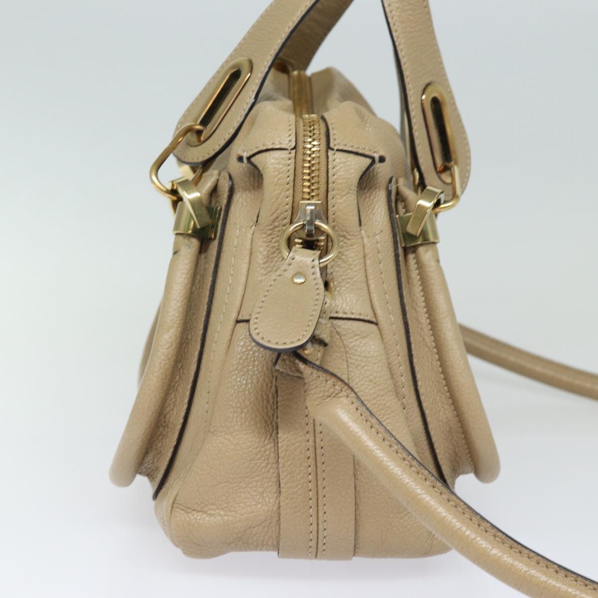 Chloe Hand Bag Leather 2way Beige Auth am6723