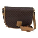 CELINE Macadam Canvas Shoulder Bag PVC Leather Brown Gold Auth am6745-1