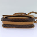 CELINE Macadam Canvas Shoulder Bag PVC Leather Brown Gold Auth am6745-5