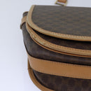 CELINE Macadam Canvas Shoulder Bag PVC Leather Brown Gold Auth am6745-9
