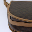 CELINE Macadam Canvas Shoulder Bag PVC Leather Brown Gold Auth am6745-16