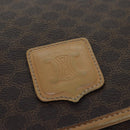 CELINE Macadam Canvas Shoulder Bag PVC Leather Brown Gold Auth am6745-18
