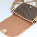 CELINE Macadam Canvas Shoulder Bag PVC Leather Brown Gold Auth am6745-19