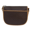 CELINE Macadam Canvas Shoulder Bag PVC Leather Brown Gold Auth am6745-2