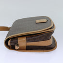 CELINE Macadam Canvas Shoulder Bag PVC Leather Brown Gold Auth am6745-3