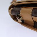 CELINE Macadam Canvas Shoulder Bag PVC Leather Brown Gold Auth am6745-8