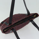 GIVENCHY Tote Bag Canvas Red Gold Auth am6746-5