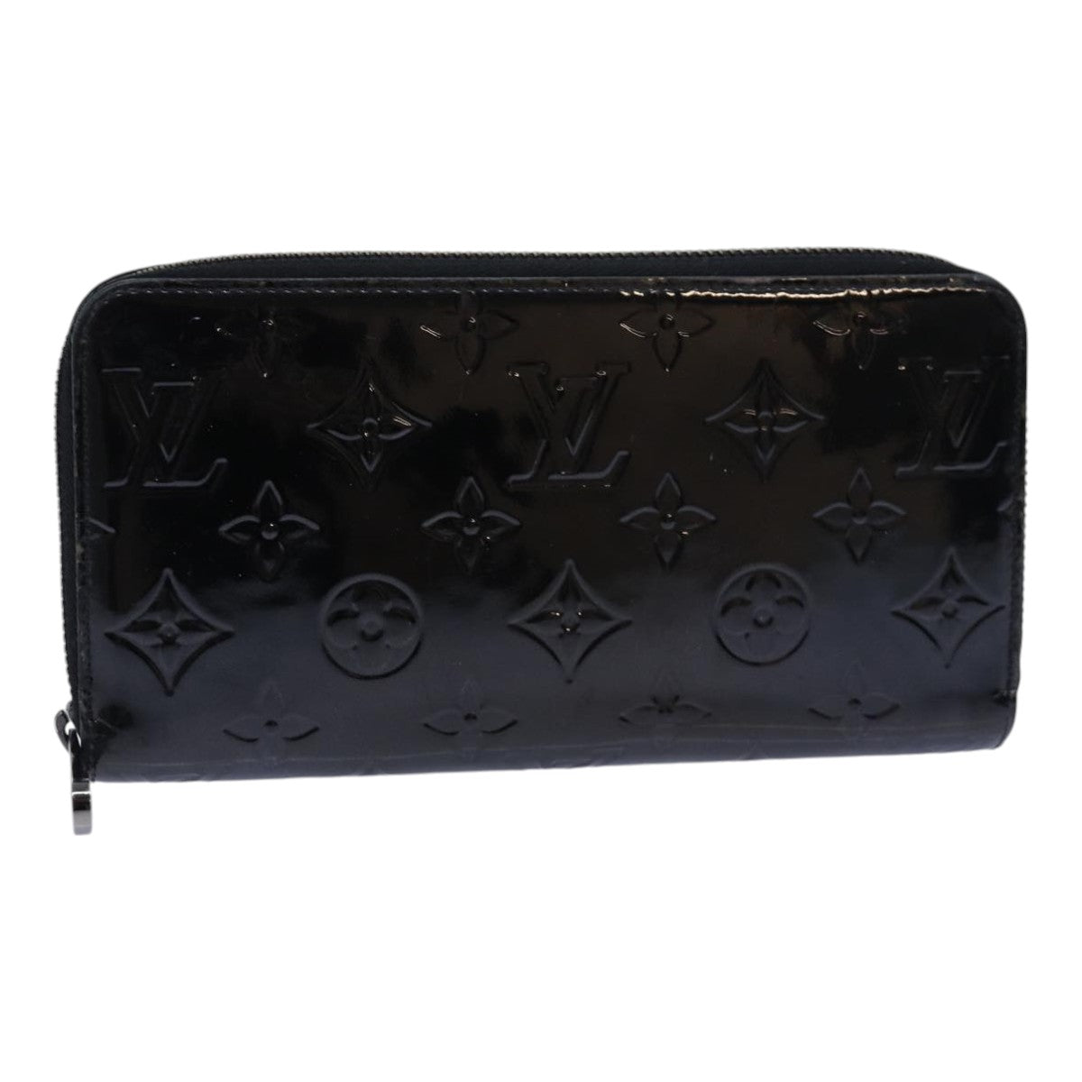 LOUIS VUITTON Vernis Zippy Wallet Long Wallet Noir Manetic M90075 LV Auth am6756