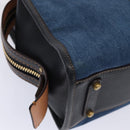 Coach Tea Rose Rogue 25 Hand Bag Denim 2way Blue Gold Auth am6757-16