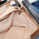 Coach Tea Rose Rogue 25 Hand Bag Denim 2way Blue Gold Auth am6757-20