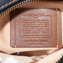 Coach Tea Rose Rogue 25 Hand Bag Denim 2way Blue Gold Auth am6757-12