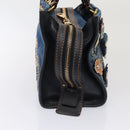 Coach Tea Rose Rogue 25 Hand Bag Denim 2way Blue Gold Auth am6757-4