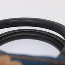 Coach Tea Rose Rogue 25 Hand Bag Denim 2way Blue Gold Auth am6757-8