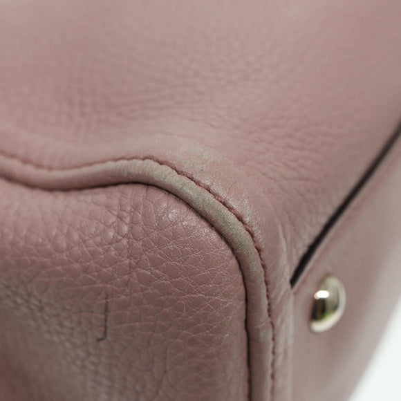 GUCCI Soho Hand Bag Leather 2way Gold Pink 336751 Auth am6760