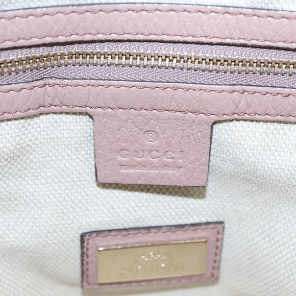 GUCCI Soho Hand Bag Leather 2way Gold Pink 336751 Auth am6760