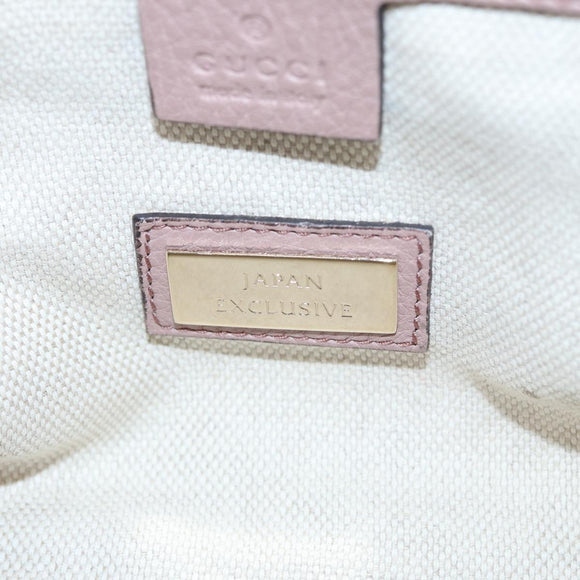 GUCCI Soho Hand Bag Leather 2way Gold Pink 336751 Auth am6760