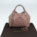 GUCCI Soho Hand Bag Leather 2way Gold Pink 336751 Auth am6760-12