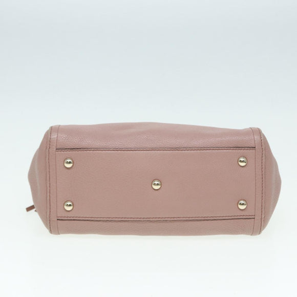 GUCCI Soho Hand Bag Leather 2way Gold Pink 336751 Auth am6760