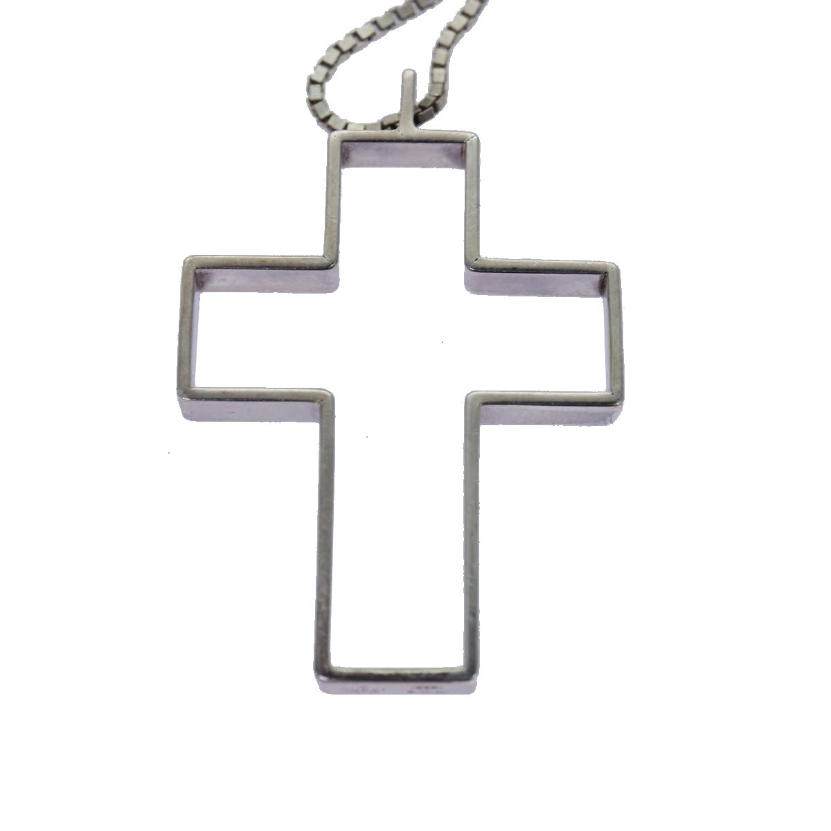 GUCCI Cross Necklace Ag925 Silver Auth am6763