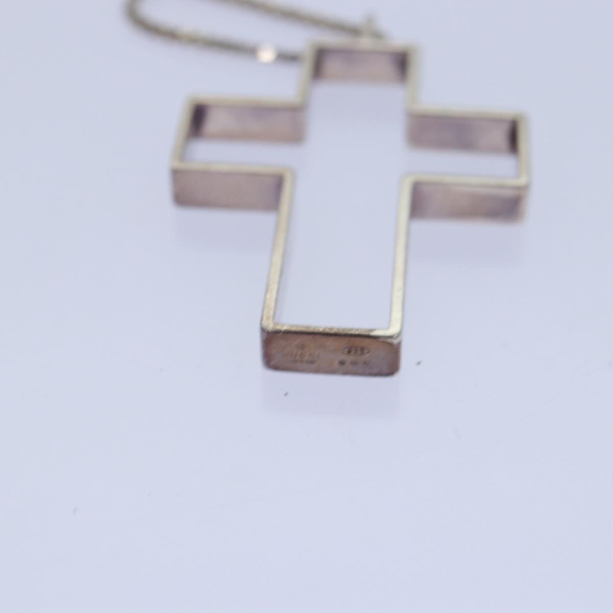 GUCCI Cross Necklace Ag925 Silver Auth am6763