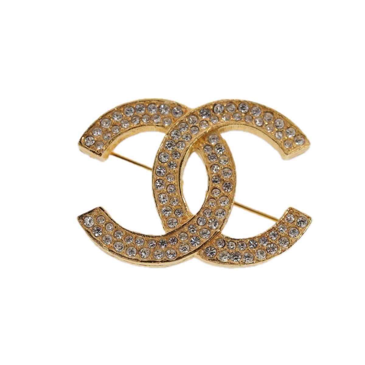 CHANEL COCO Mark Brooch metal Gold CC Auth am6769 - 0