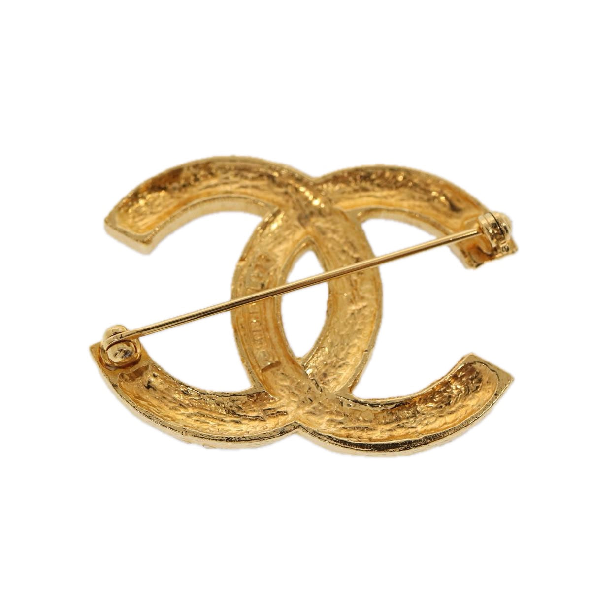 CHANEL COCO Mark Brooch metal Gold CC Auth am6769