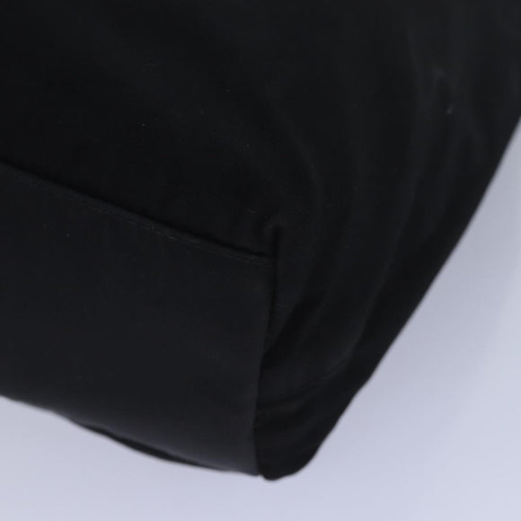 Christian Dior Maris Pearl Hand Bag Nylon Black Silver Auth am6778