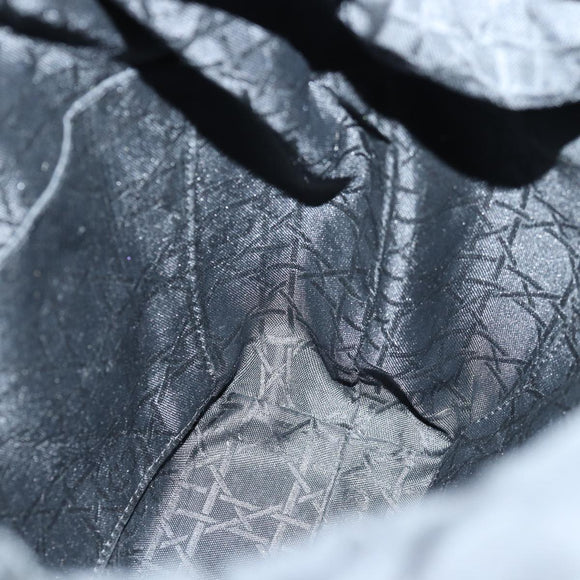 Christian Dior Maris Pearl Hand Bag Nylon Black Silver Auth am6778