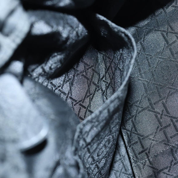 Christian Dior Maris Pearl Hand Bag Nylon Black Silver Auth am6778