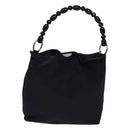 Christian Dior Maris Pearl Hand Bag Nylon Black Silver Auth am6778-13