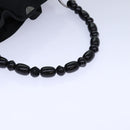 Christian Dior Maris Pearl Hand Bag Nylon Black Silver Auth am6778-7