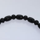 Christian Dior Maris Pearl Hand Bag Nylon Black Silver Auth am6778-8