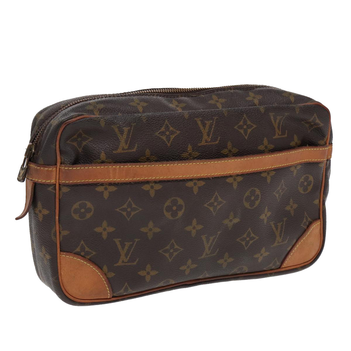 LOUIS VUITTON Monogram Compiegne 28 Clutch Bag M51845 LV Auth am6780