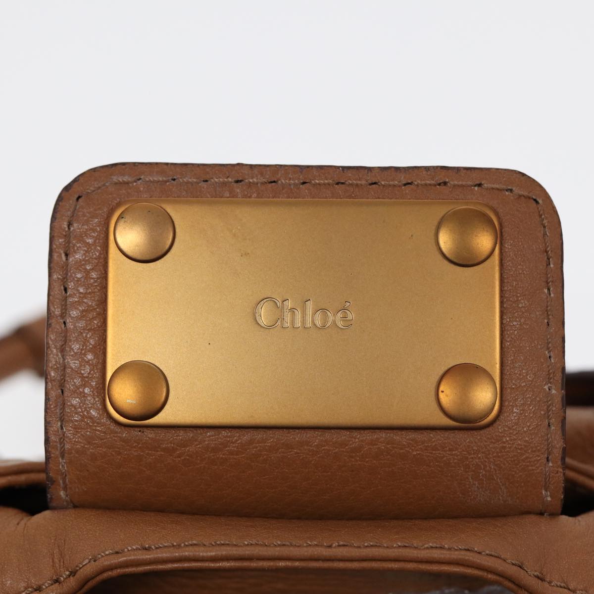 Chloe Paddington Hand Bag Leather Brown Gold Auth am6782