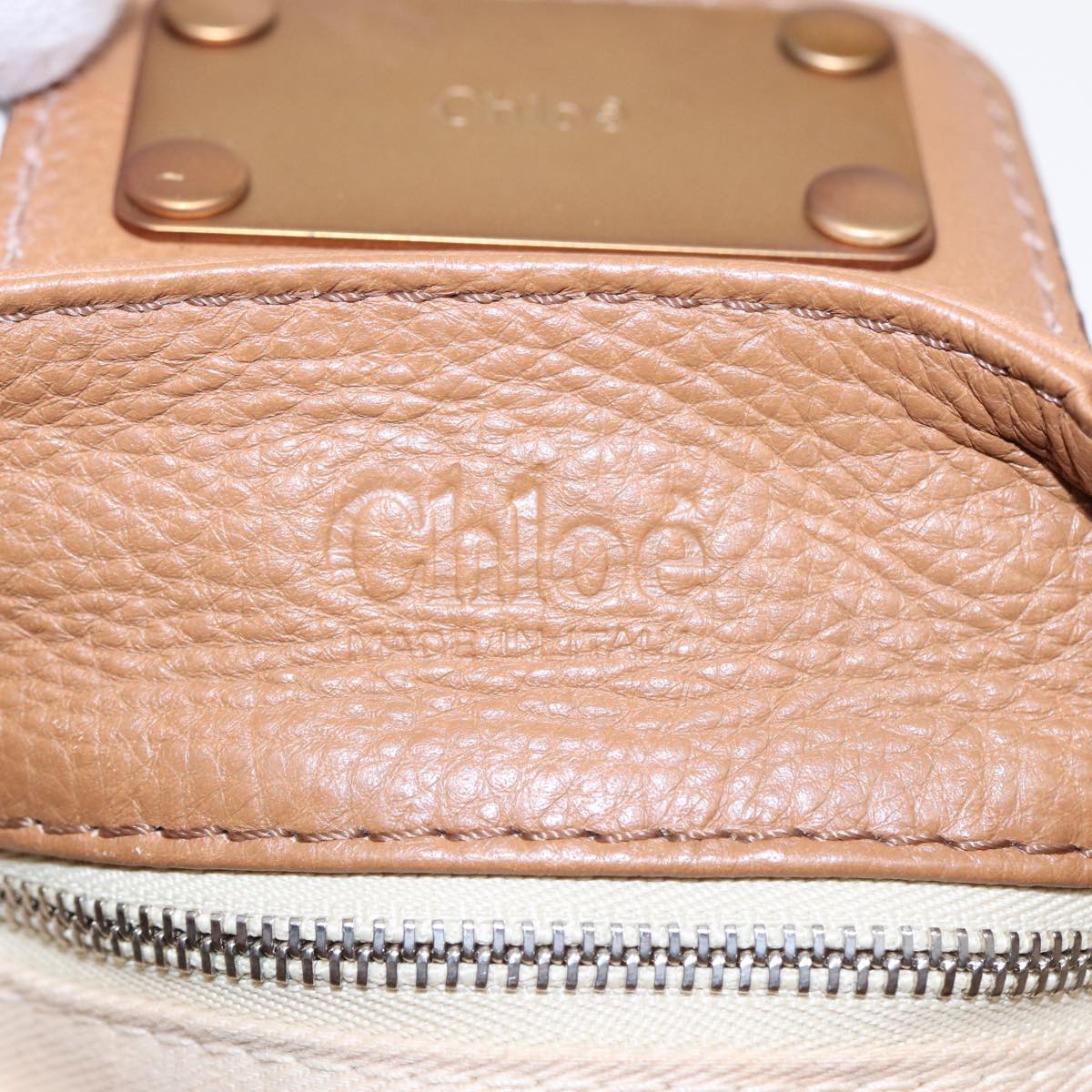 Chloe Paddington Hand Bag Leather Brown Gold Auth am6782