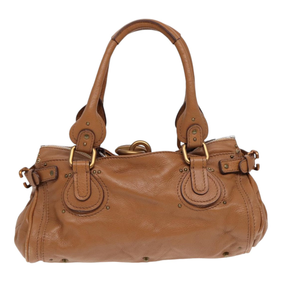 Chloe Paddington Hand Bag Leather Brown Gold Auth am6782 - 0