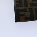 FENDI Zucca Canvas Long Wallet Black Brown Silver Auth am6788-15