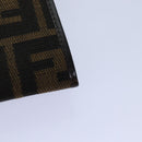 FENDI Zucca Canvas Long Wallet Black Brown Silver Auth am6788-16