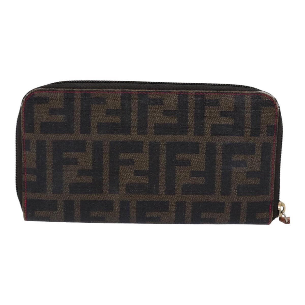 FENDI Zucca Canvas Long Wallet Black Brown gold Auth am6791 - 0