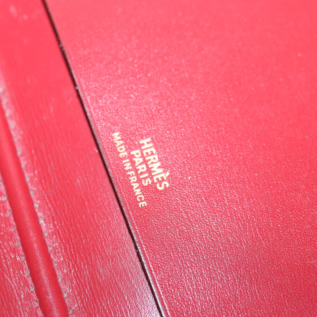 HERMES Agenda A6 Day Planner Cover Leather Red Auth am6805