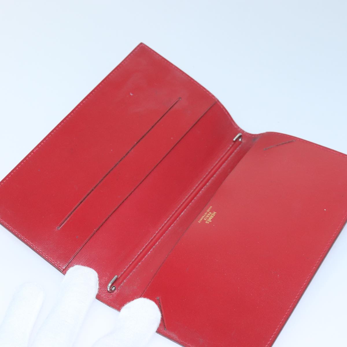 HERMES Agenda A6 Day Planner Cover Leather Red Auth am6805