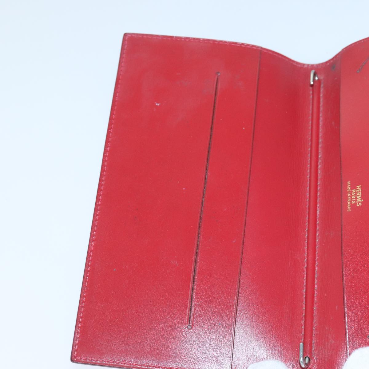 HERMES Agenda A6 Day Planner Cover Leather Red Auth am6805