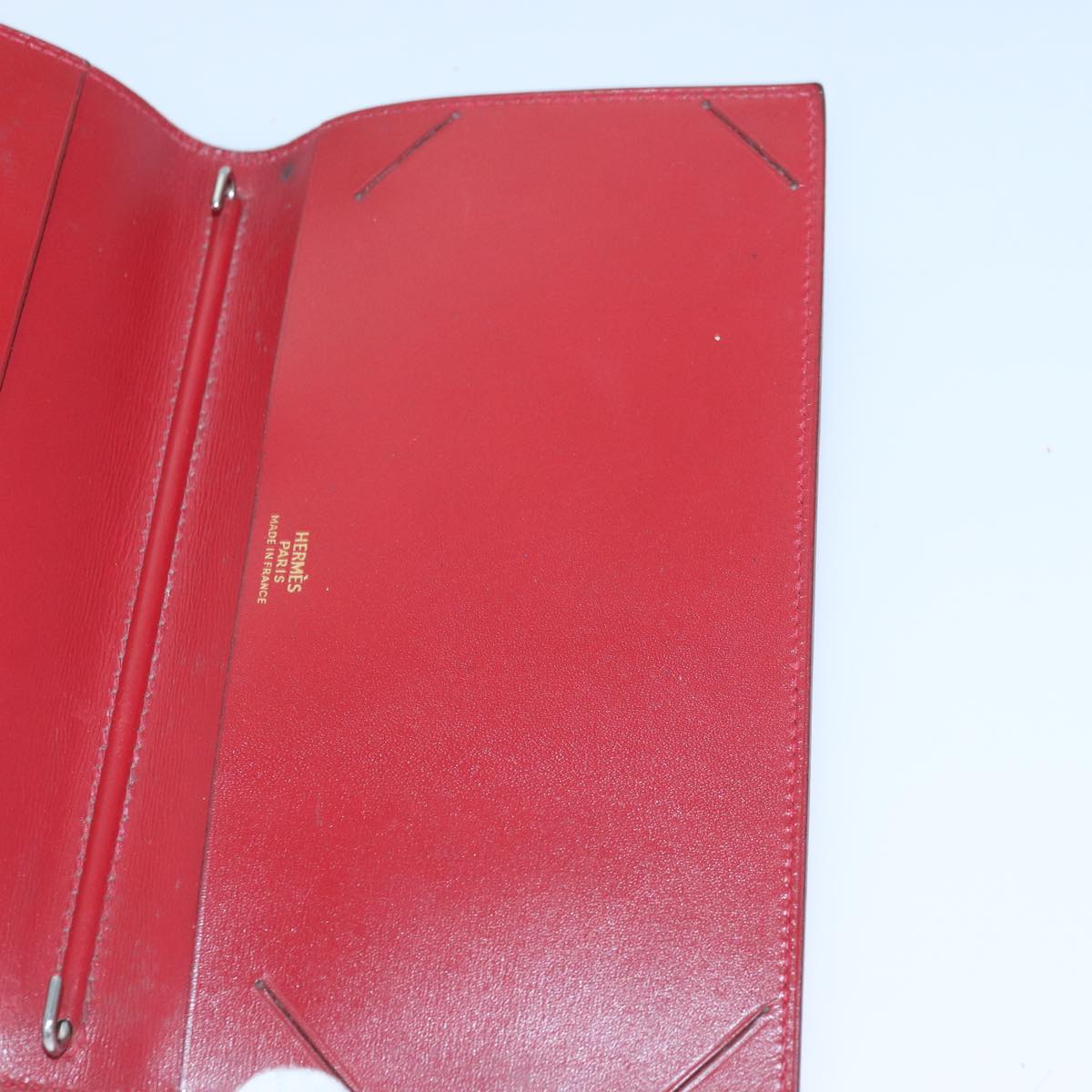 HERMES Agenda A6 Day Planner Cover Leather Red Auth am6805