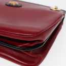 GUCCI Chain Shoulder Bag Leather Red Gold 576422 Auth am6808V-14