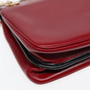 GUCCI Chain Shoulder Bag Leather Red Gold 576422 Auth am6808V-16