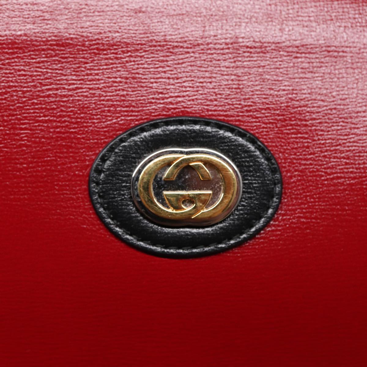 GUCCI Chain Shoulder Bag Leather Red Gold 576422 Auth am6808