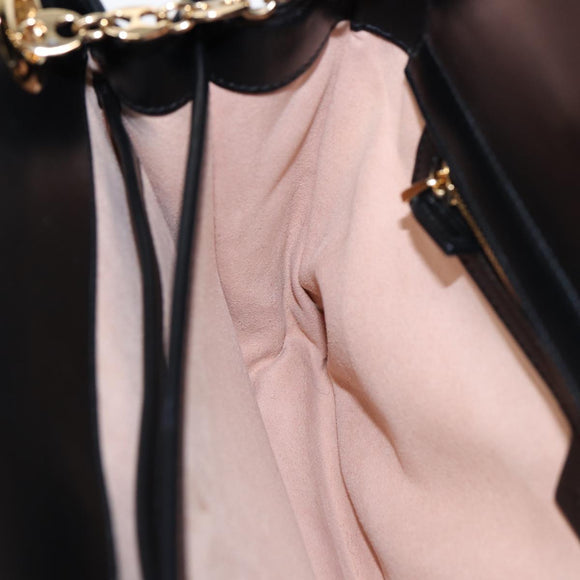 GUCCI Chain Shoulder Bag Leather Red Gold 576422 Auth am6808V